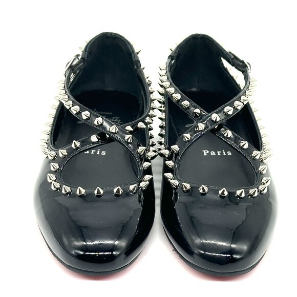 Christian Louboutin PILOUTA JANE SPIKES FLAT Criss Cross Ballerina - Picture 8 of 16